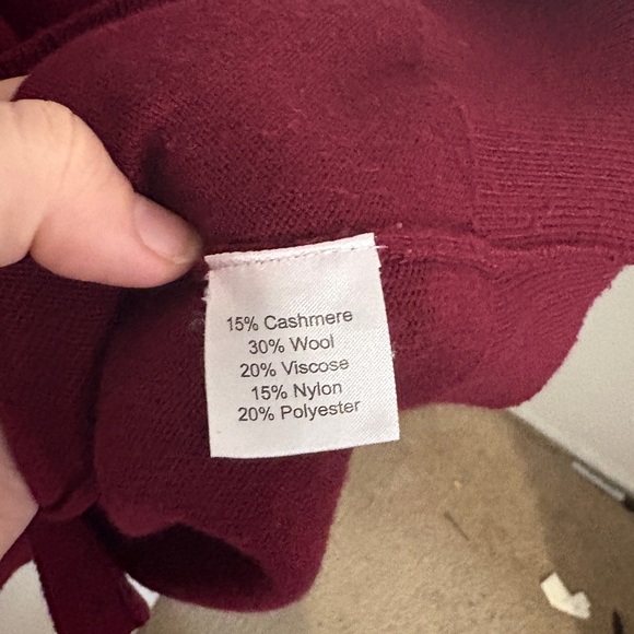 Men's Burgundy Cardigan Sweater - Picture 4 of 4